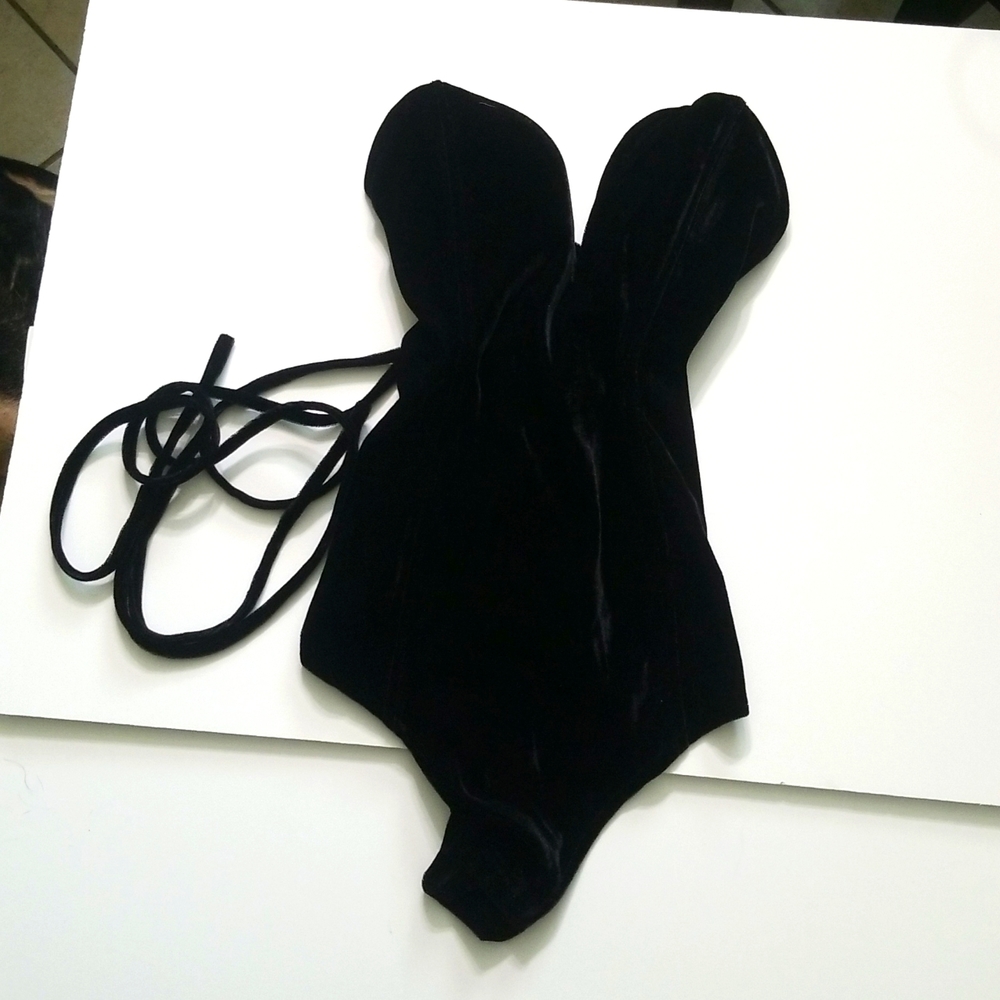 Velvet onesie leotard lingerie costume cami